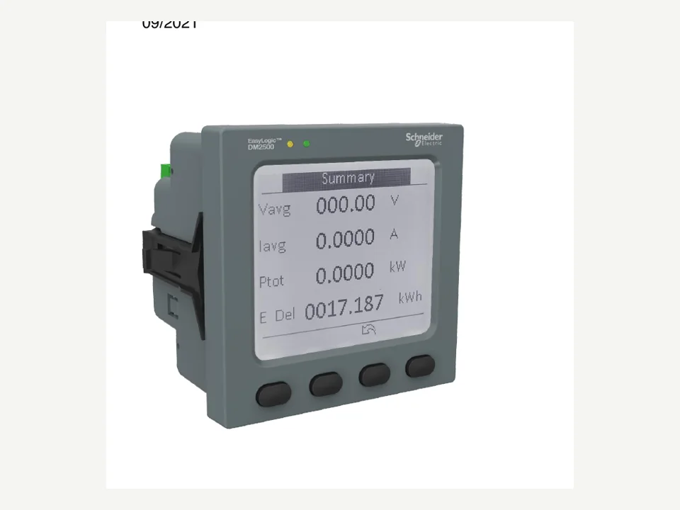 Fotografía real de EasyLogic DM2500 Medidor de potencia trifasico, integrado con ThinkLink EdgeBus