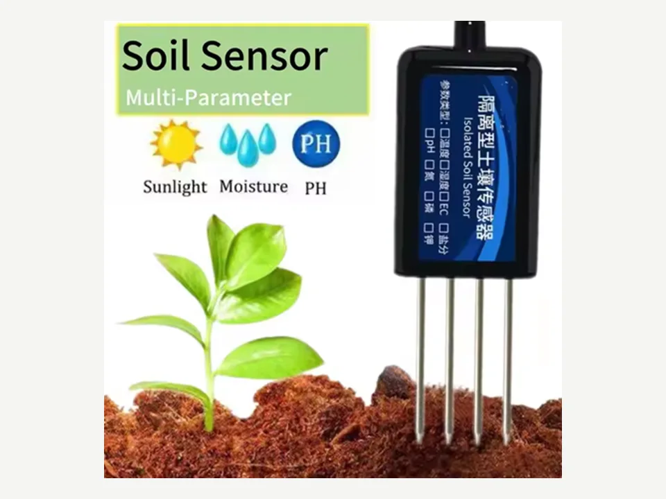 Fotografía real de BGT-SMPS Sensor de suelo multiparámetro, integrado con ThinkLink EdgeBus